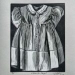 A Dress for Abigail | 2024 | Woodblock Print | image: 8x10" | paper: 11x14"